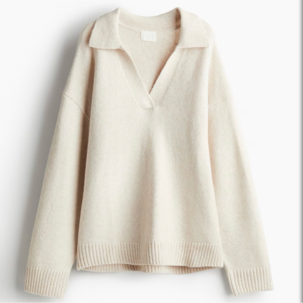 H&M Fine Knit Collared Sweater